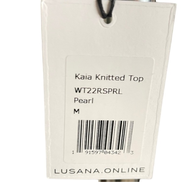 Lusana Anthropologie Knitted Kaia Crochet Cropped Bra Top Cream Size Medium NWT - Picture 4 of 6